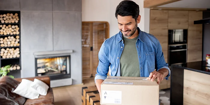Man Receiving Weight Loss Package
