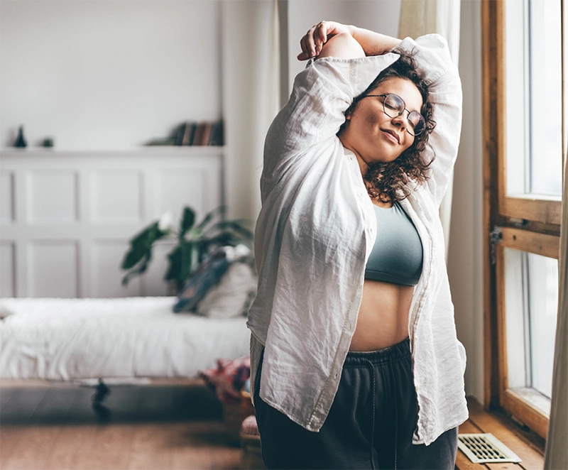 Plus Sized Woman Starting Her Day
